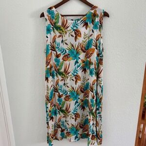 Swim Coverup Dress Women's One Size Hawaiian Beachy Tropical Resortwear NWT